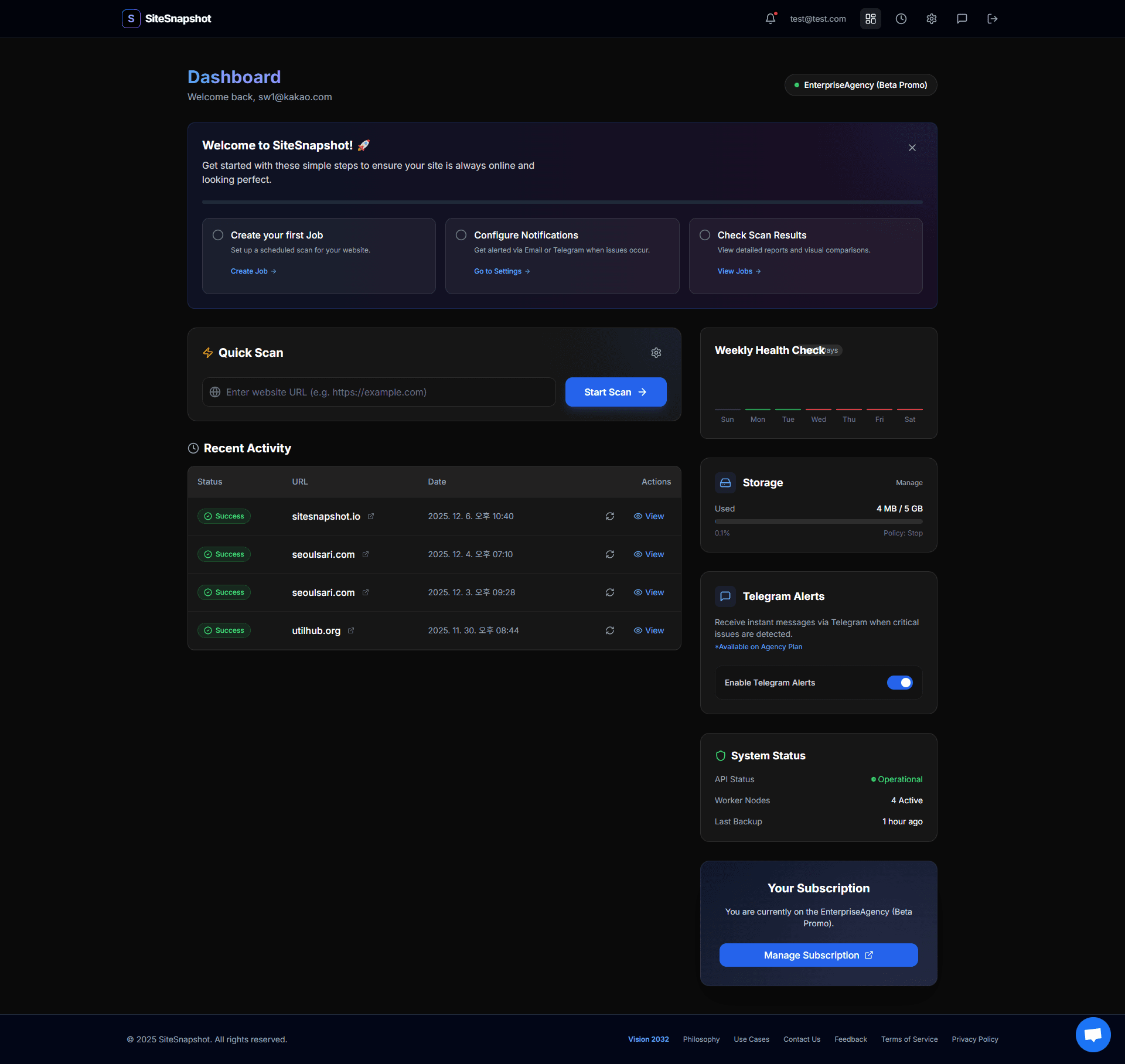 Centralized Dashboard